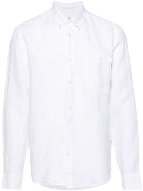 NN07 button-down collar linen shirt