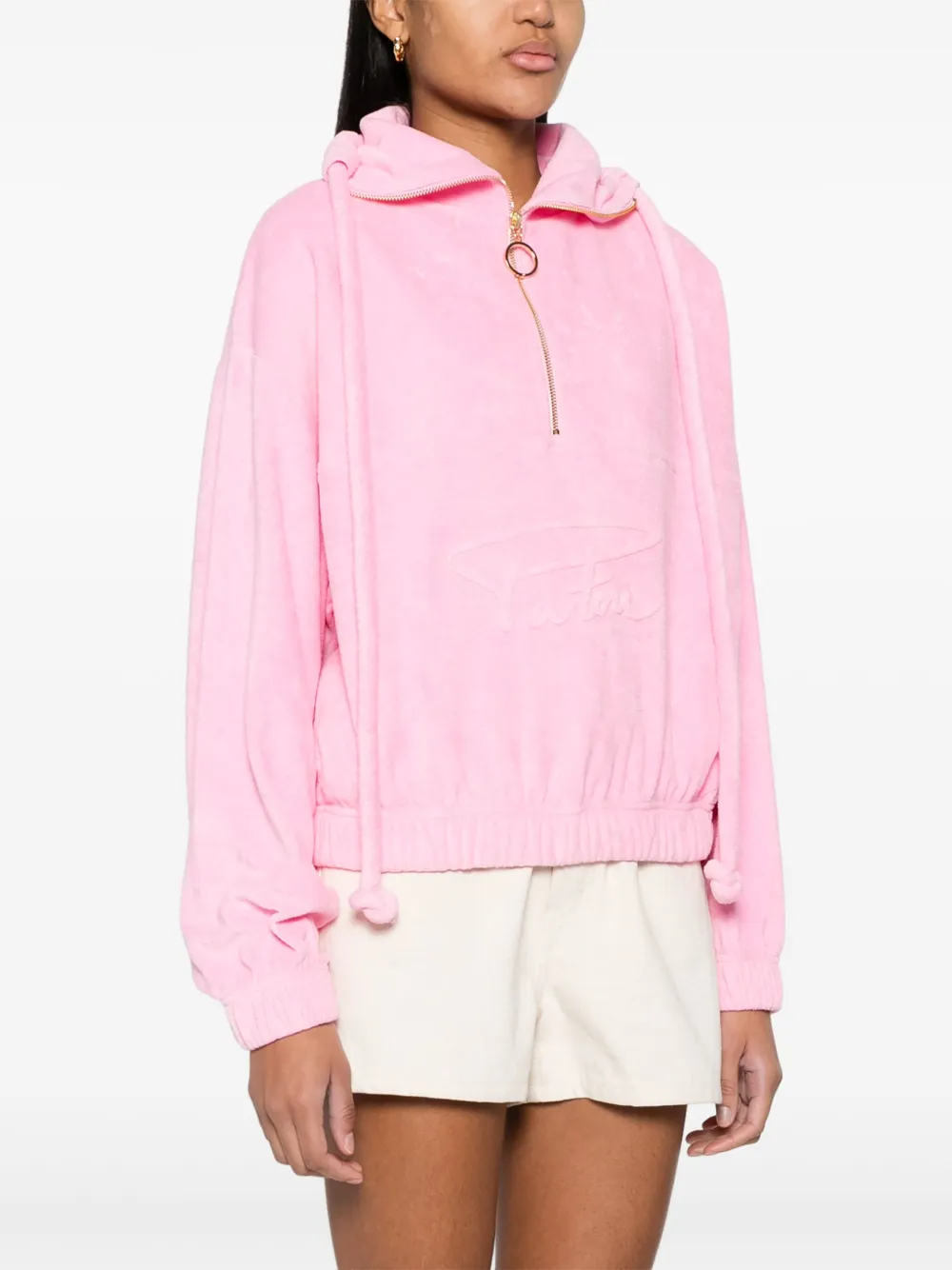 Patou Logo-embossed Hoodie In Rosa