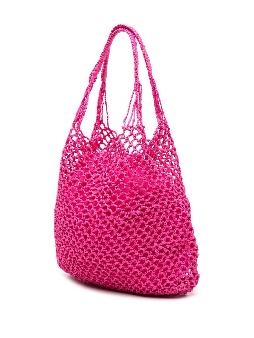 Shop P.a.r.o.s.h Knotted Raffia Tote Bag In Pink