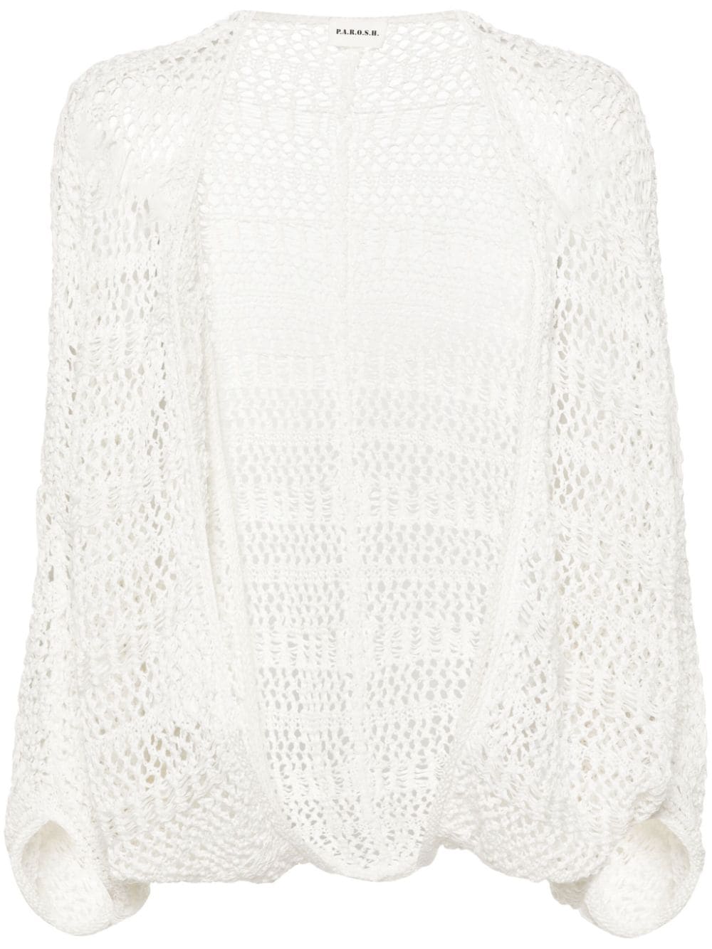 P.a.r.o.s.h Cruz Crochet-knit Cardigan In White
