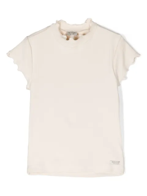 Donsje playera tejida de canalé con ribete de lechuga