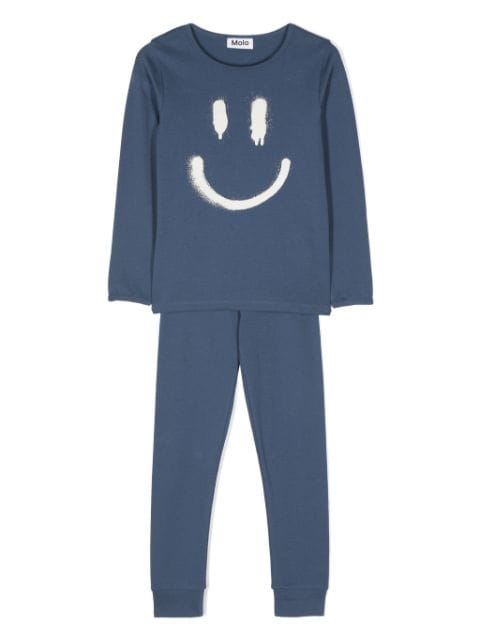 Molo Lue smiley-print pajamas set