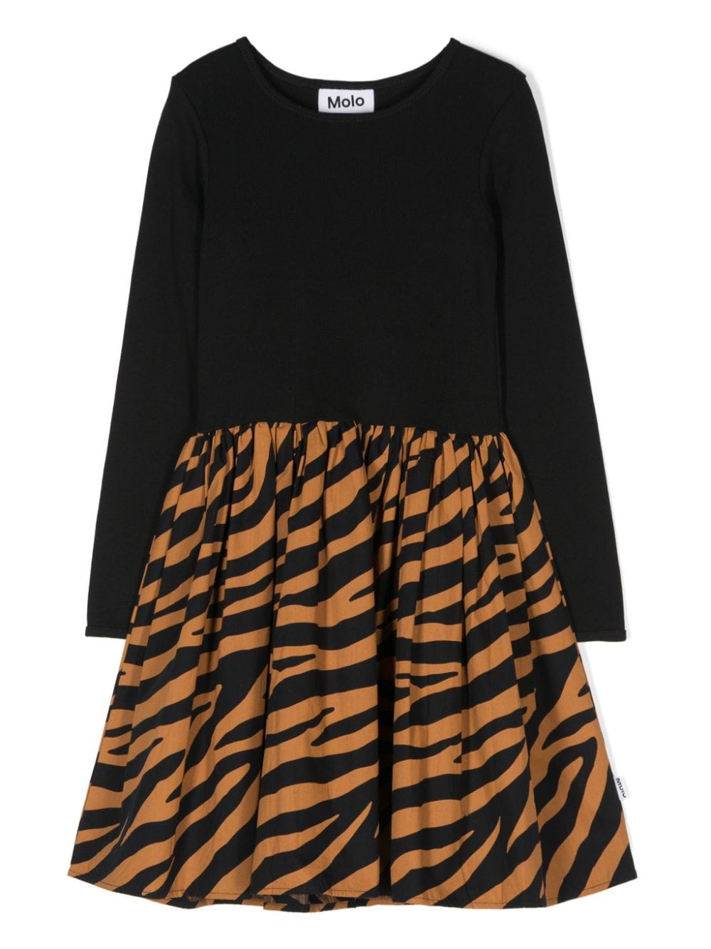 Molo Casie zebra-print flared dress - Black