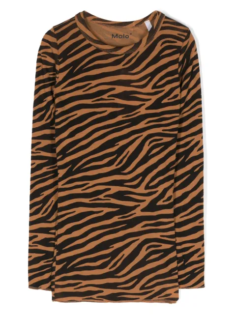 Molo long-sleeve zebra-print T-shirt