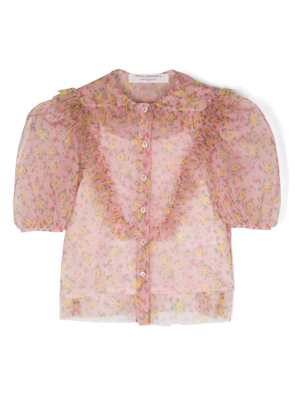 Philosophy Di Lorenzo Serafini Kids Tulen shirt met bloemenprint Roze