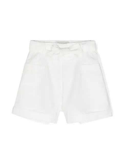 Philosophy Di Lorenzo Serafini Kids logo-embroidered poplin shorts
