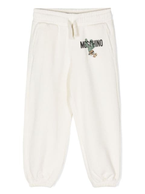 Moschino Kids pantalones de chándal de piqué con logo