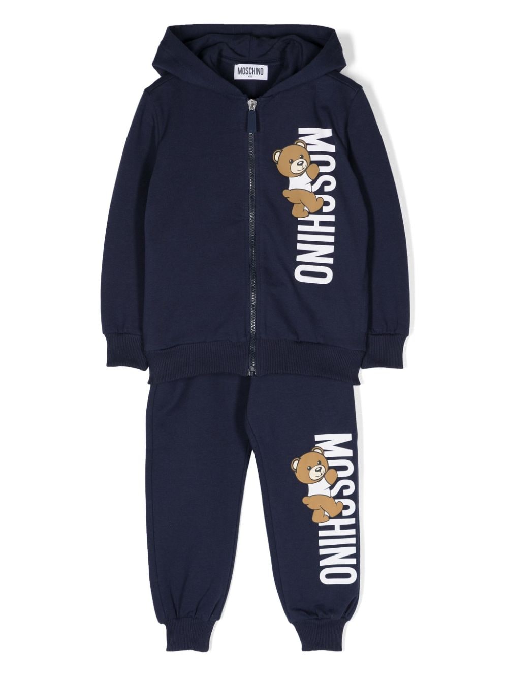 Moschino Kids' Teddy Bear Logo印花运动套装 In Blue