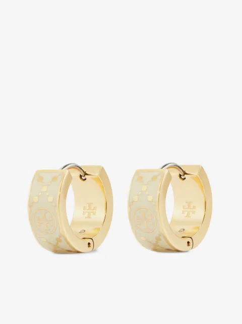 Tory Burch small T monogram hoop earrings