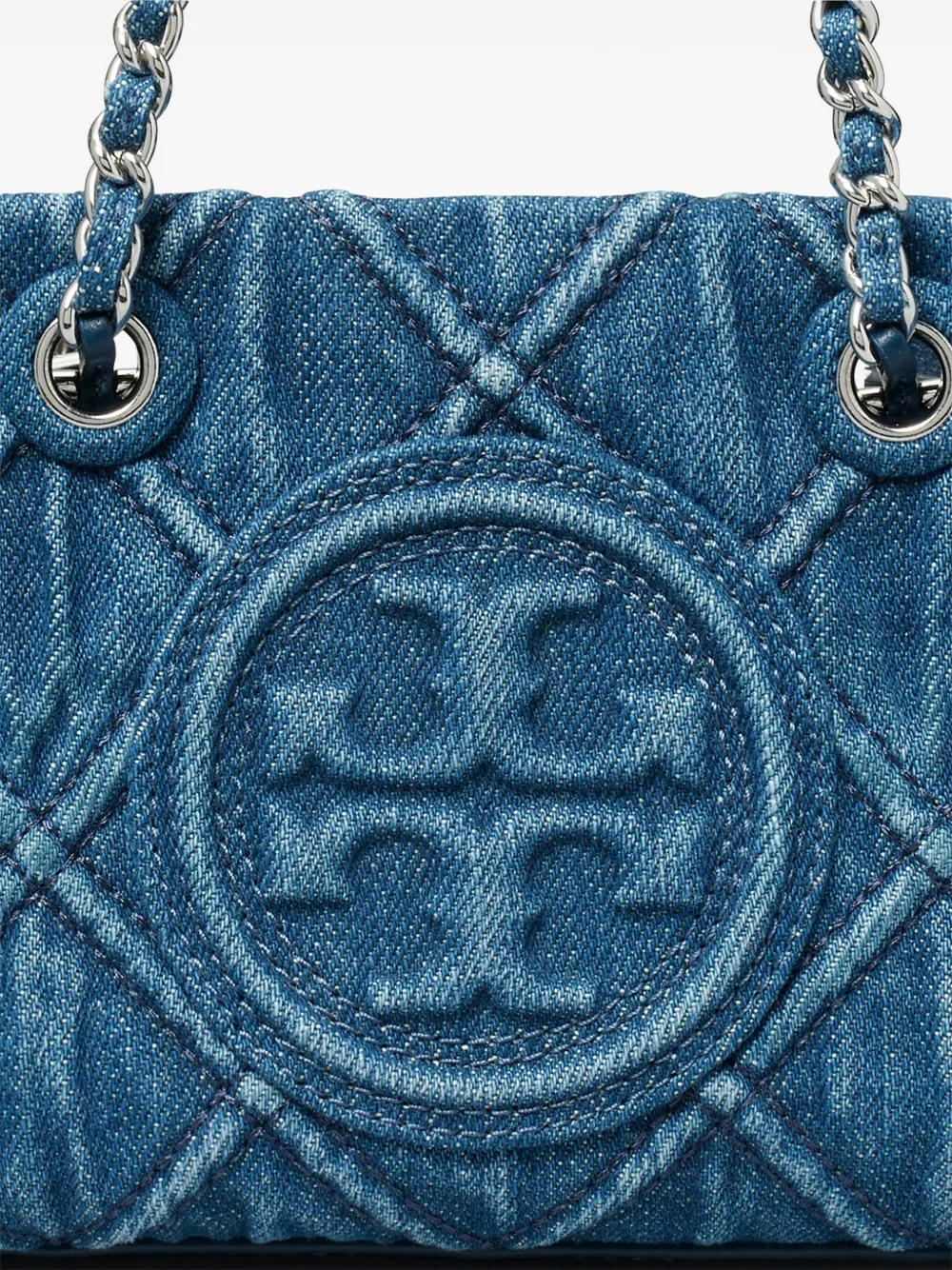 Cheap Tory Burch mini Fleming Soft denim chain tote bag Women