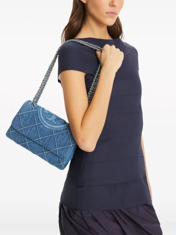 Tory Burch Small Fleming Denim Shoulder Bag - Farfetch