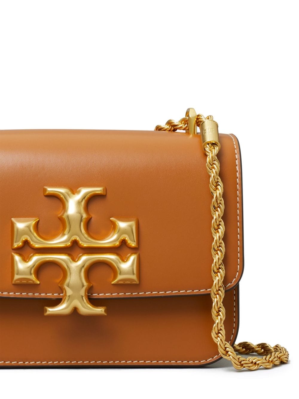 Shop Tory Burch Small Eleanor Leather Shoulder Bag In Brown