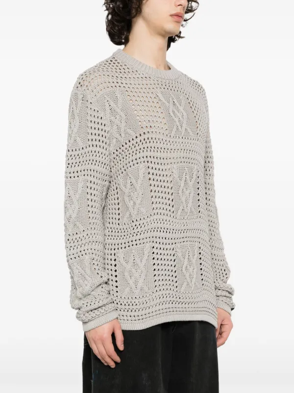 Daily Paper crochet-knit Cotton Jumper Grey FARFETCH IN