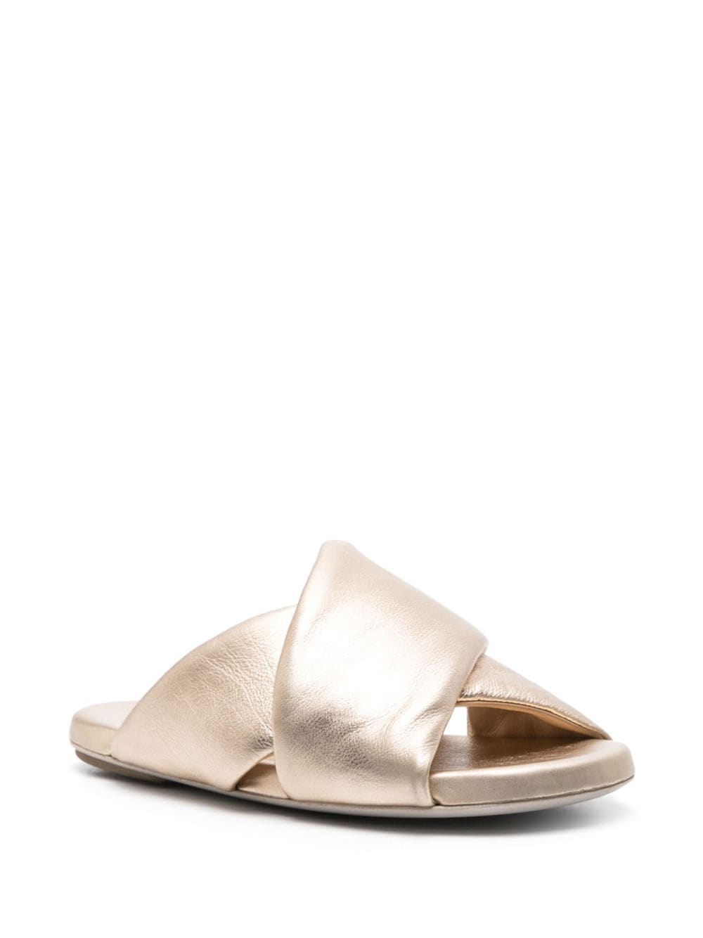 Shop Marsèll Spanciata Leather Sandals In Gold