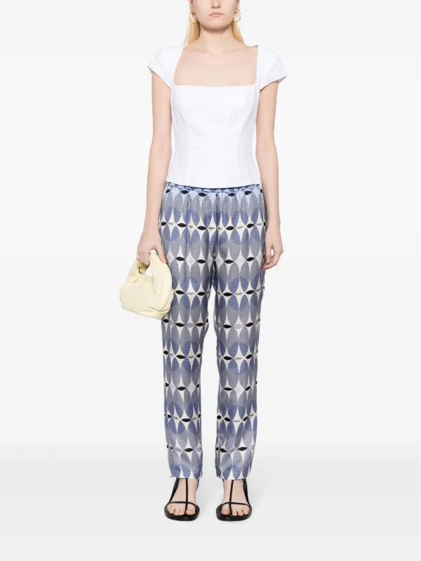 パンツ Lorena Antoniazzi Graphic-Print Elasticated-Waist Silk Lorena Antoniazzi graphic-print elasticated-waist Silk