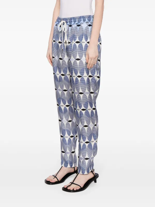 パンツ Lorena Antoniazzi Graphic-Print Elasticated-Waist Silk Lorena Antoniazzi graphic-print elasticated-waist Silk