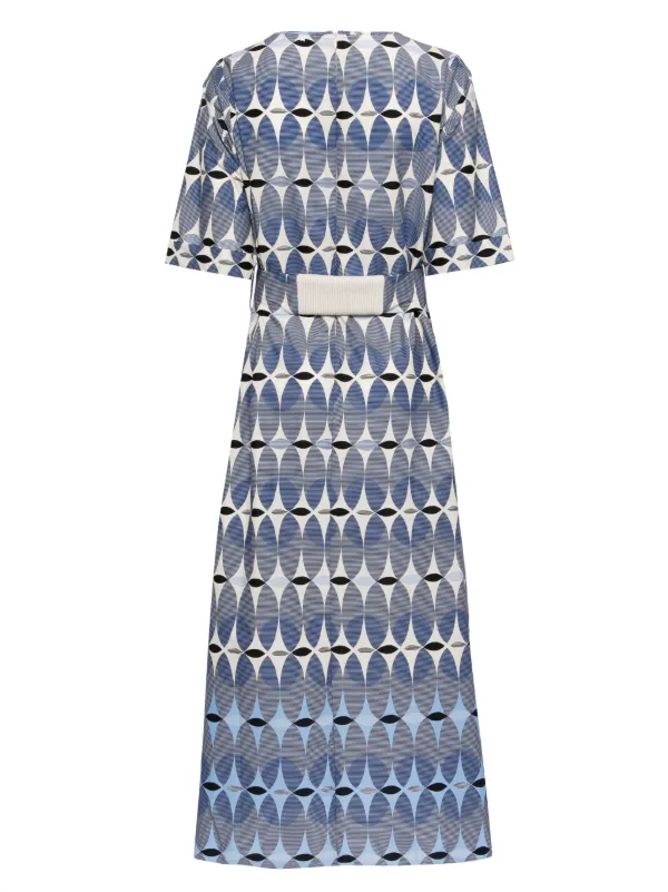 knee length dresses for ladies Mixed Print Midi Dress