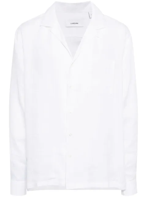 Lardini spread-collar flax shirt