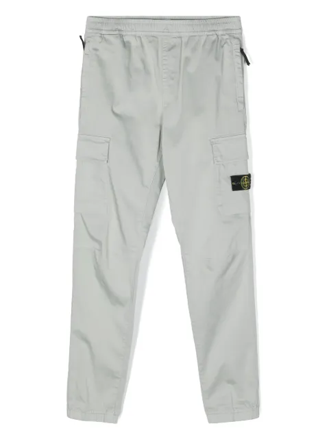 Stone Island Junior pantalones ajustados de talle medio