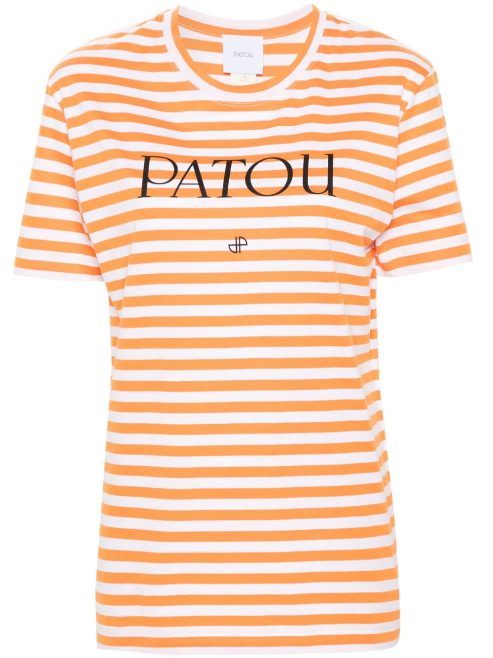 Shop Patou Logo-print Striped T-shirt In Orange
