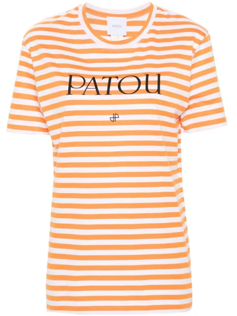 Patou playera con logo estampado y motivo de rayas