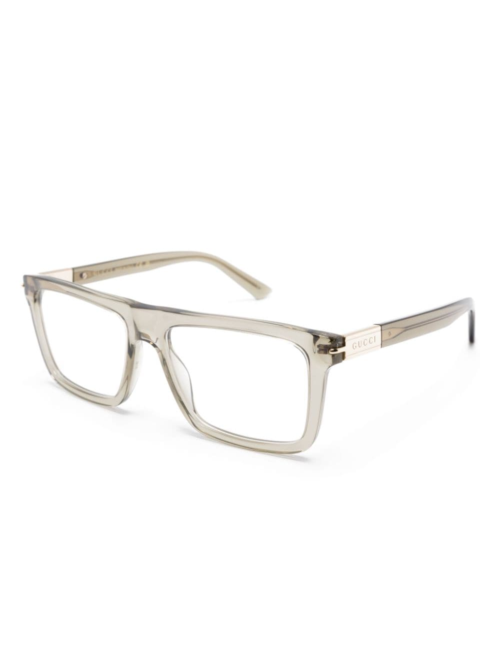 Shop Gucci Square-frame Glasses In 灰色