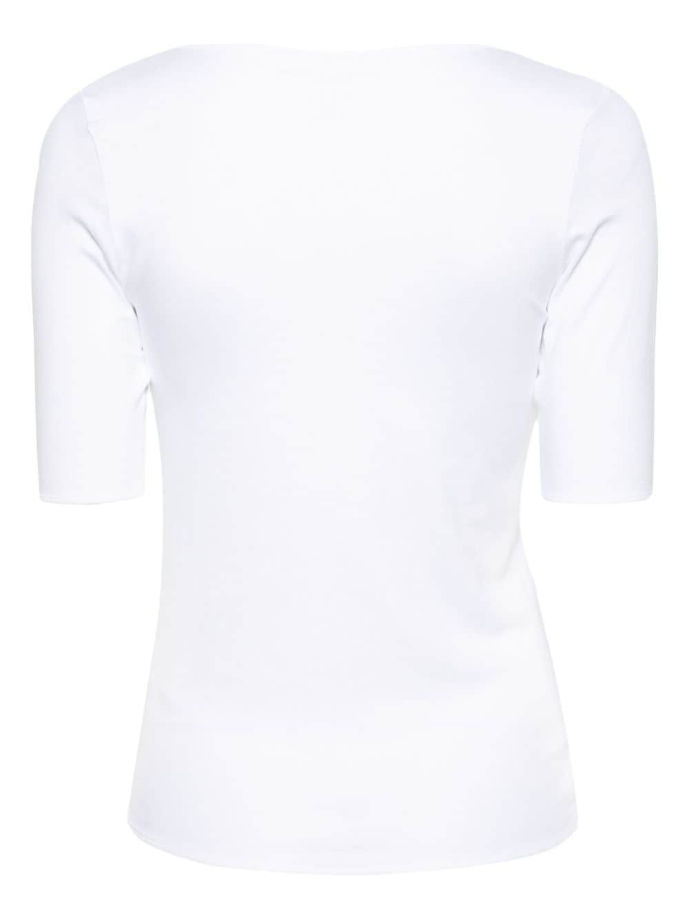 Shop Majestic Maglia V-neck T-shirt In White