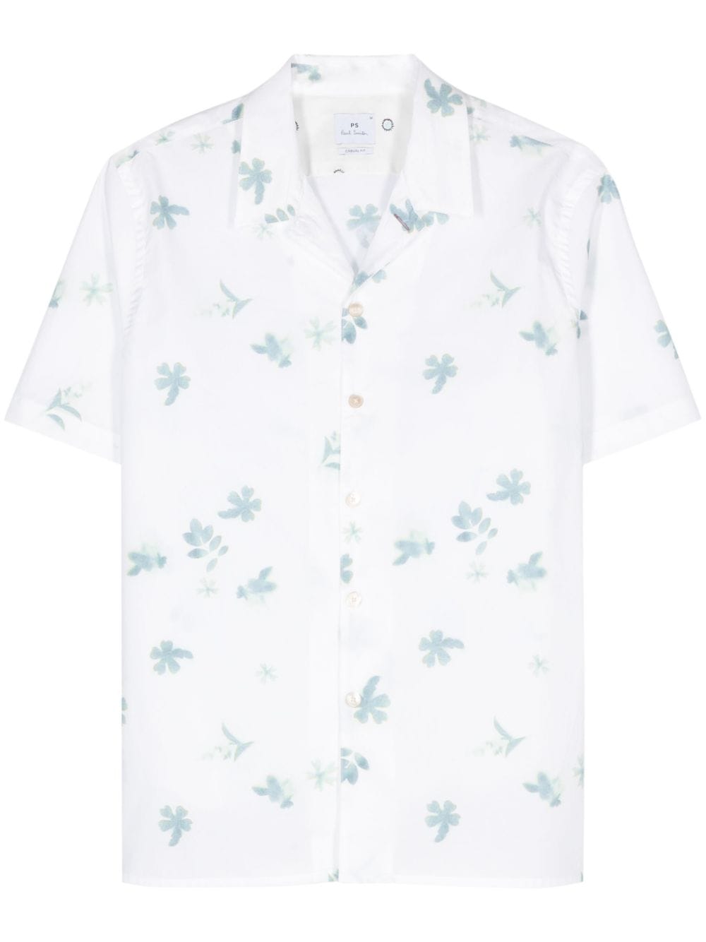 Ps By Paul Smith Floral-print Organic-cotton Shirt In White