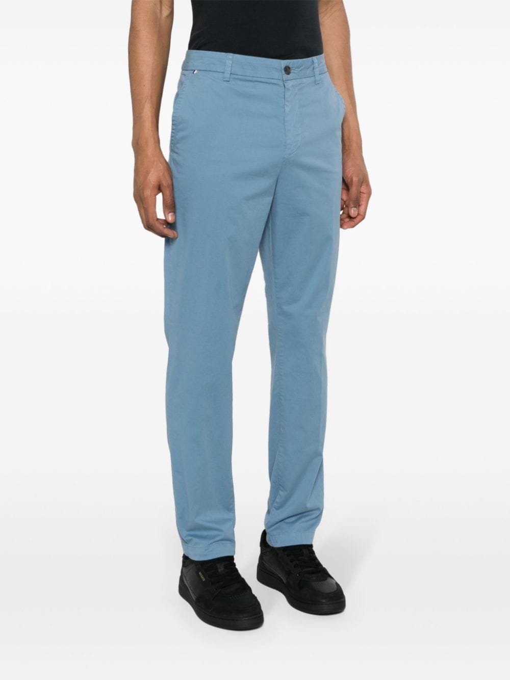 Shop Hugo Boss Slim-cut Chino Trousers In Blue