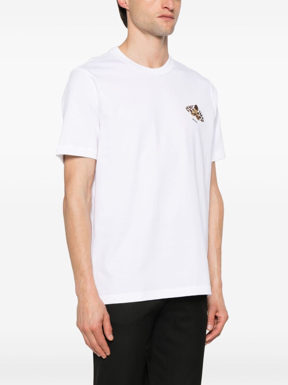 BOSS T-shirt met vlinderprint Wit