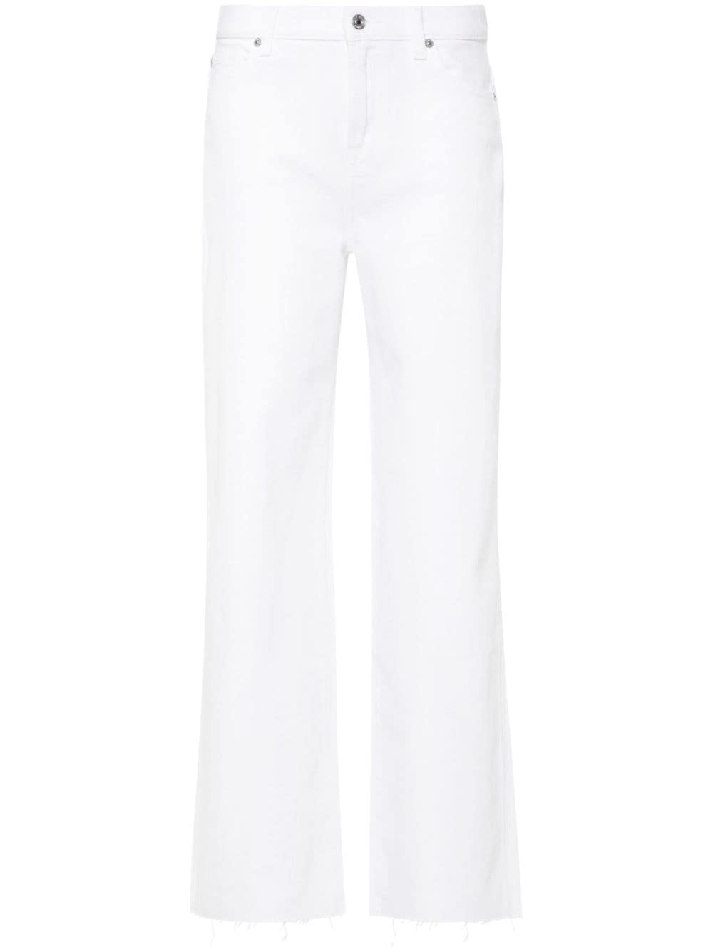7 For All Mankind Scout 高腰直筒牛仔裤 In White
