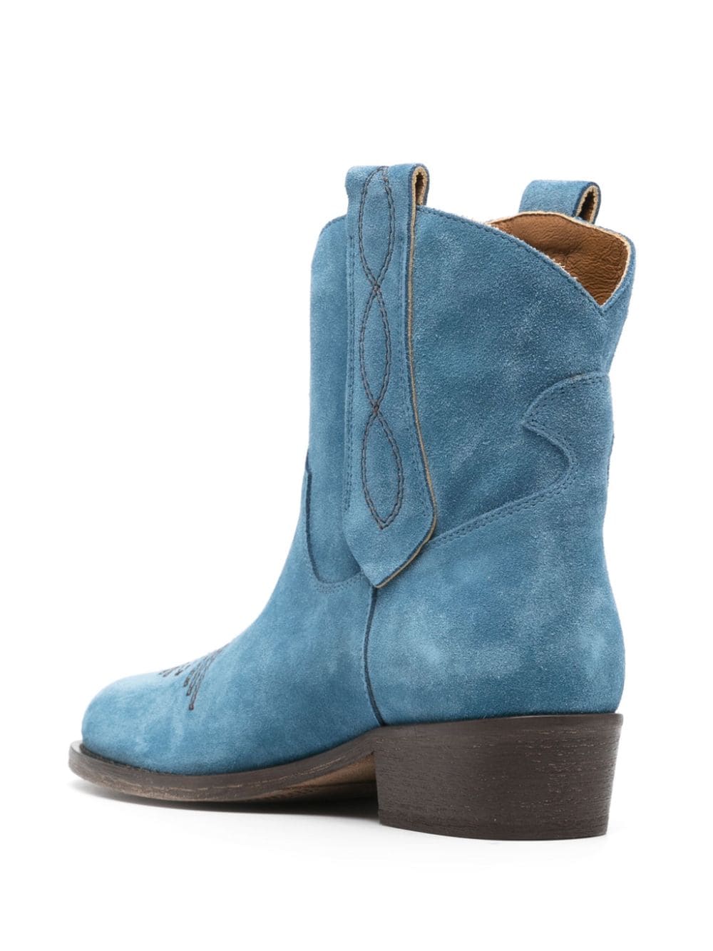 Shop Via Roma 15 Suede Cowboy Boots In Blue