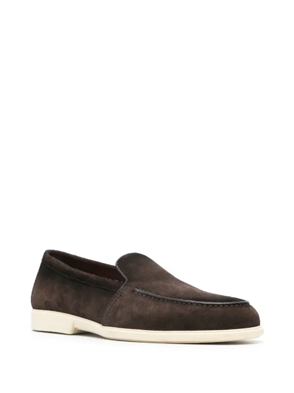 Santoni ダークブラウン スエードローファー Santoni スエード ローファー | ブラウン | FARFETCH JP
