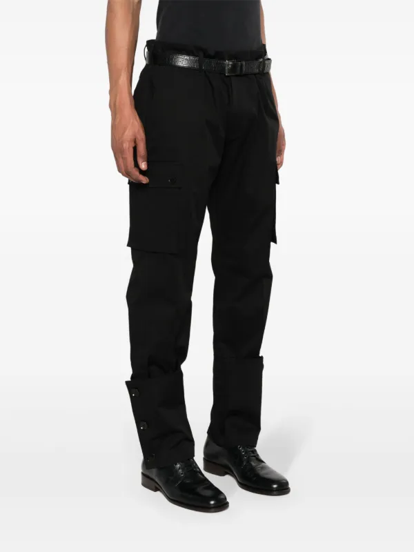 パンツ Yohji Yamamoto Black Cargo Pant Cotton Chino Cargo Pants (Black)(FREE SIZE black): YOHJI