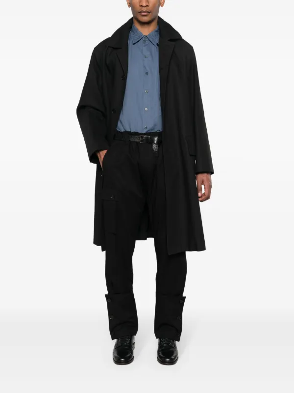 パンツ Yohji Yamamoto Black Cargo Pant Black Rib Flap P Cargo Pants by YOHJI YAMAMOTO on Sale