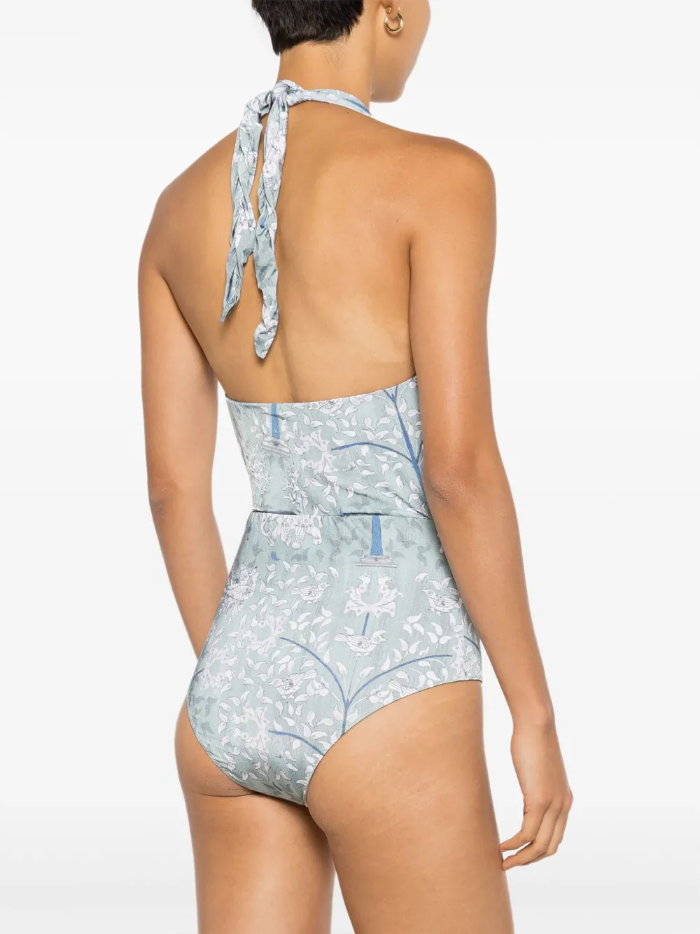 Shop Clube Bossa Deneuve Halterneck Swimsuit In Blue