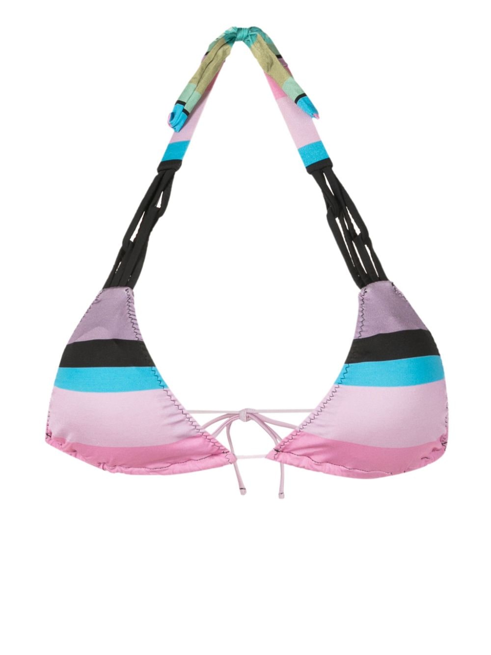 Clube Bossa Pohl Striped Bikini Top In Multicolour