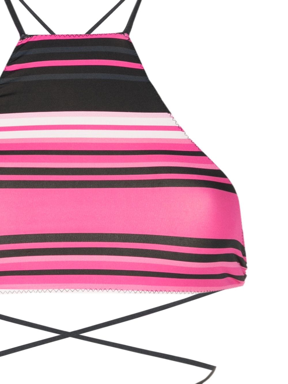 Shop Clube Bossa Chung Stripe-print Bikini Top In Multicolour