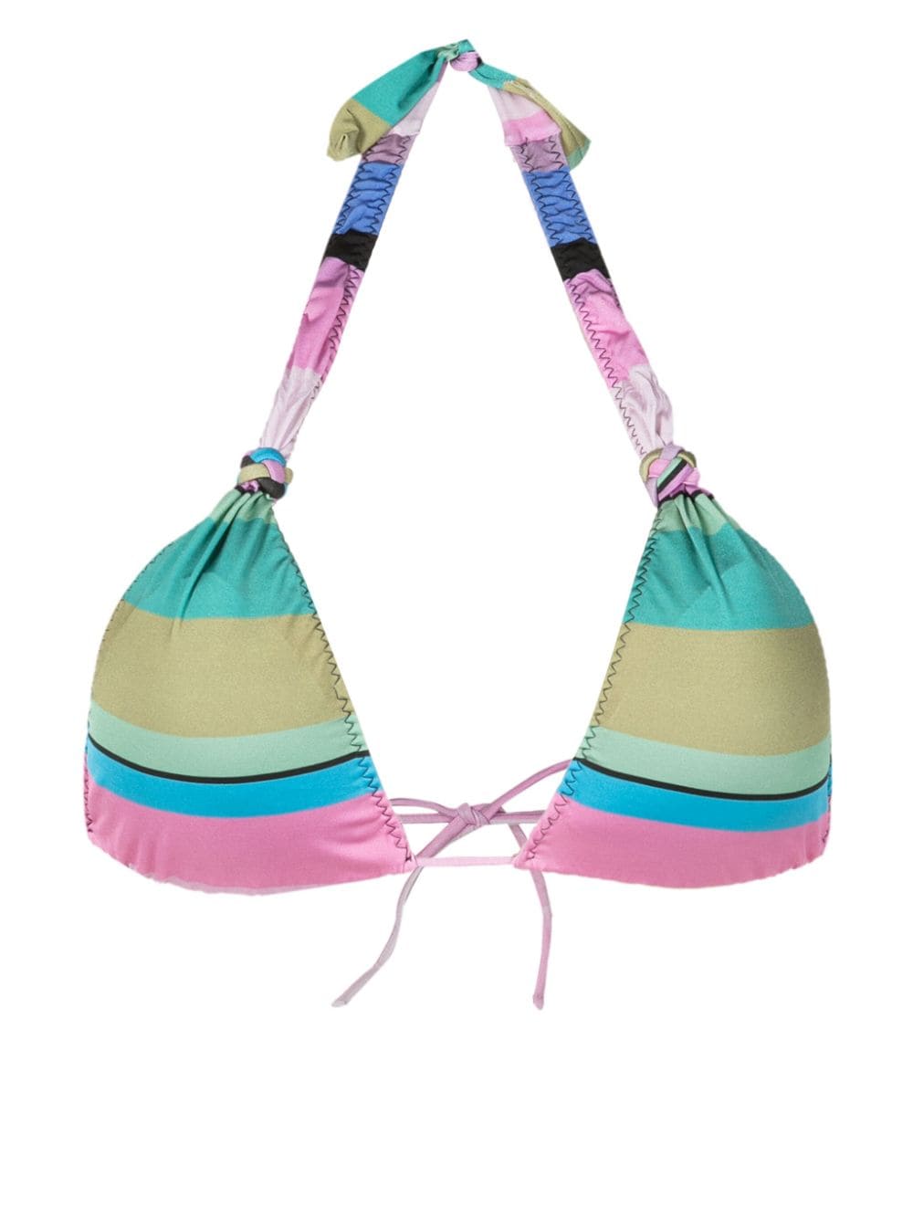 Clube Bossa Rings Striped Bikini Top In Multicolour