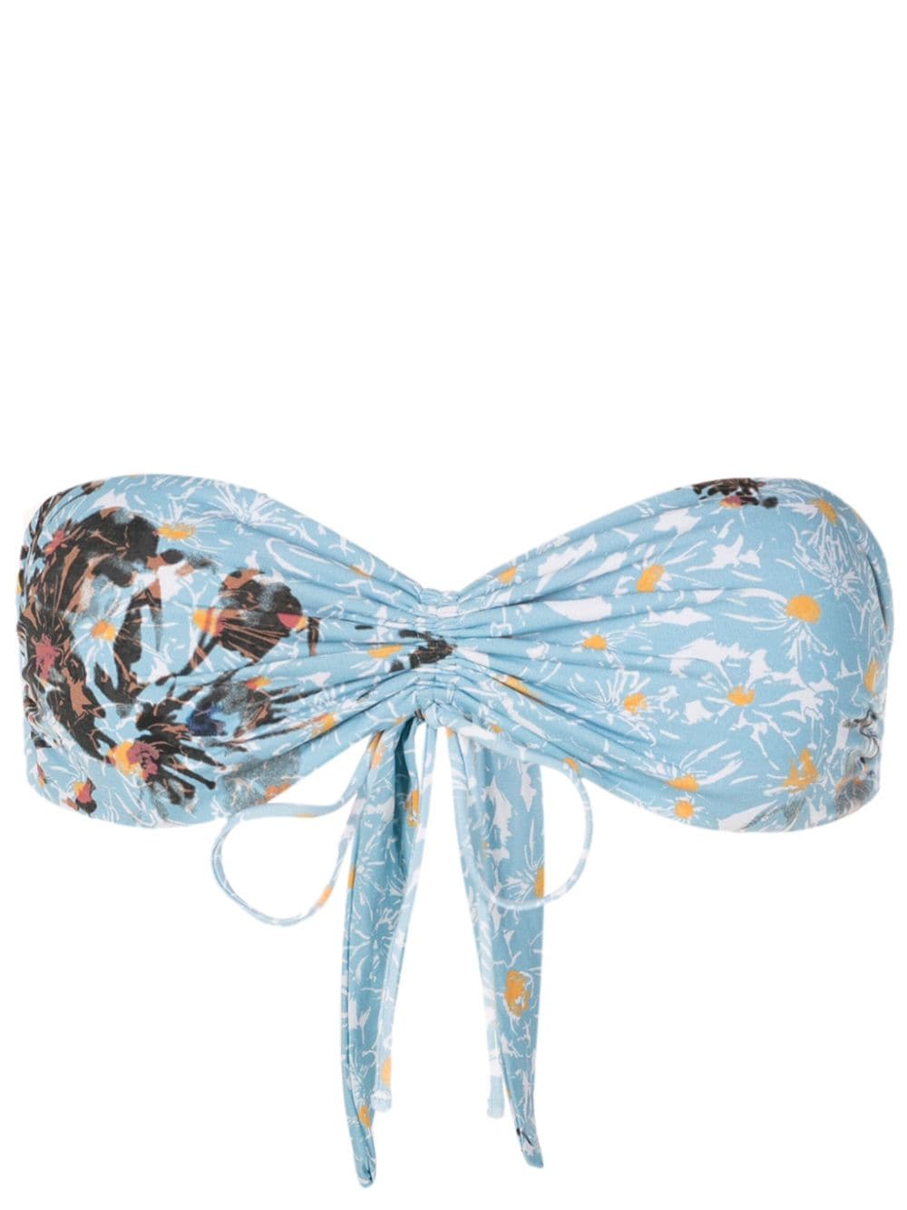 Clube Bossa Percy Floral-print Bikini Top In Blue