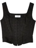 Marine Serre Moon Diamant jacquard corset top - Black