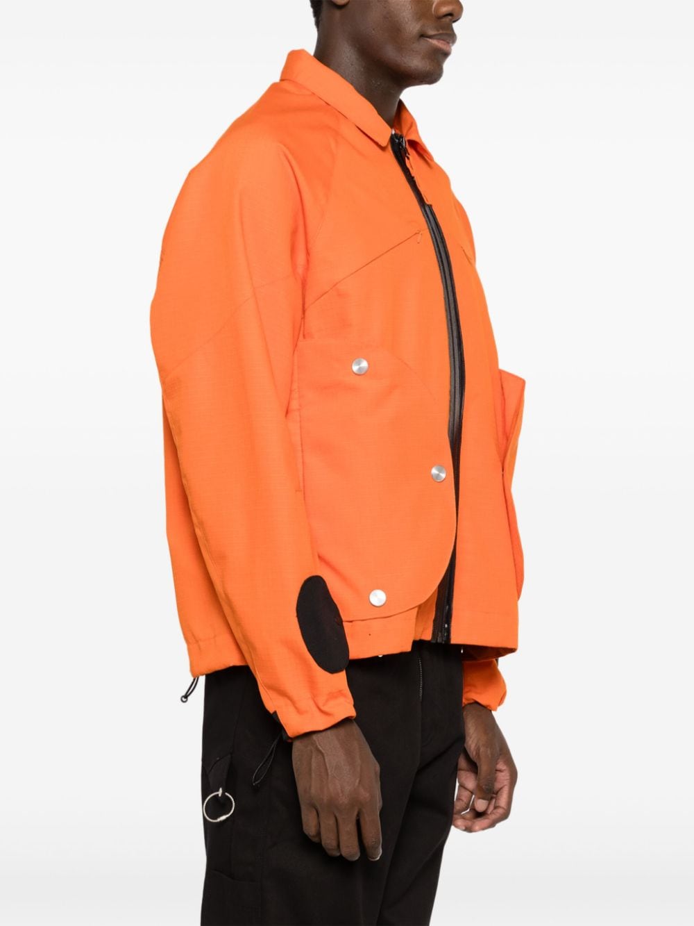 Shop Pace Stud-detail Shirt Jacket In Orange