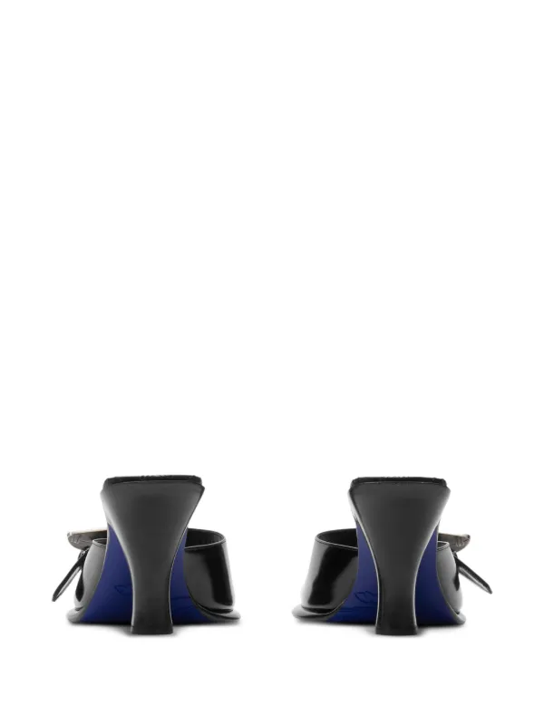 サンダル・ミュール BURBERRY Black Leather Bay Thong Mules Burberry Bay Thong Mules In Black - 68% Off | Editorialist