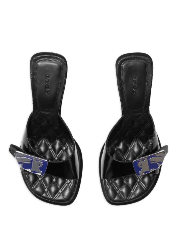 サンダル・ミュール BURBERRY Black Leather Bay Thong Mules Burberry Black Leather Bay Thong Mules | italist