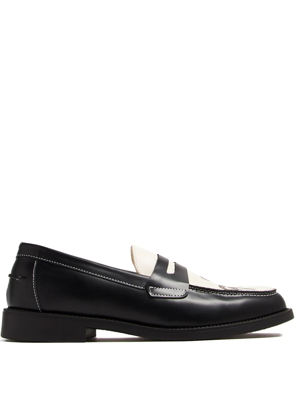 DUKE & DEXTER Wilde snake-print leather loafers | Black | Image 1