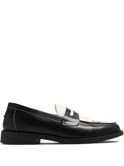 DUKE & DEXTER Wilde snake-print leather loafers