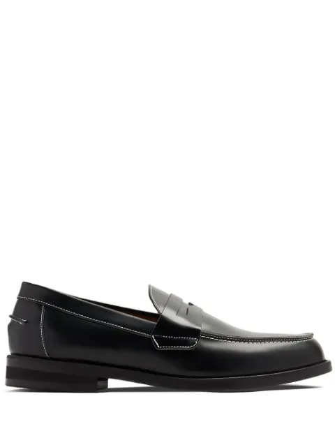 DUKE & DEXTER contrast-stitching leather loafers