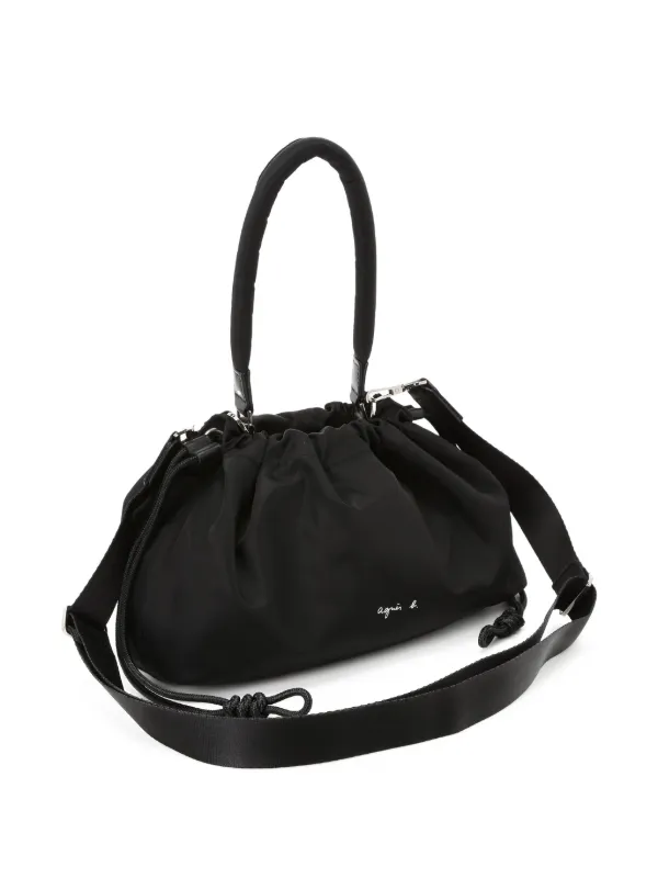 Agnès b. logo-print Drawstring Crossbody Bag | Black | FARFETCH