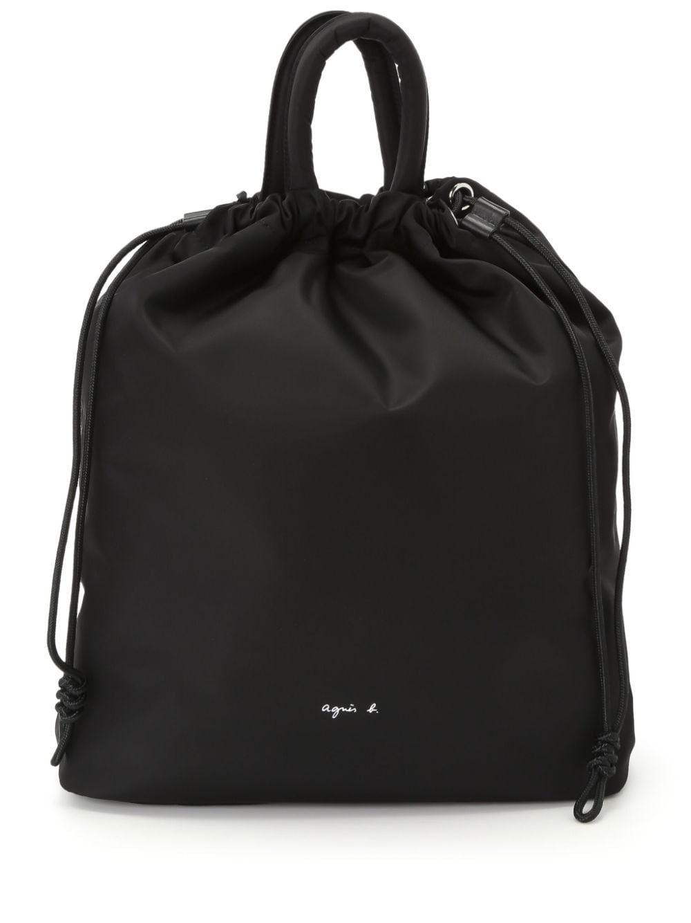Agnès B. Logo-print Drawstring Backpack In Black