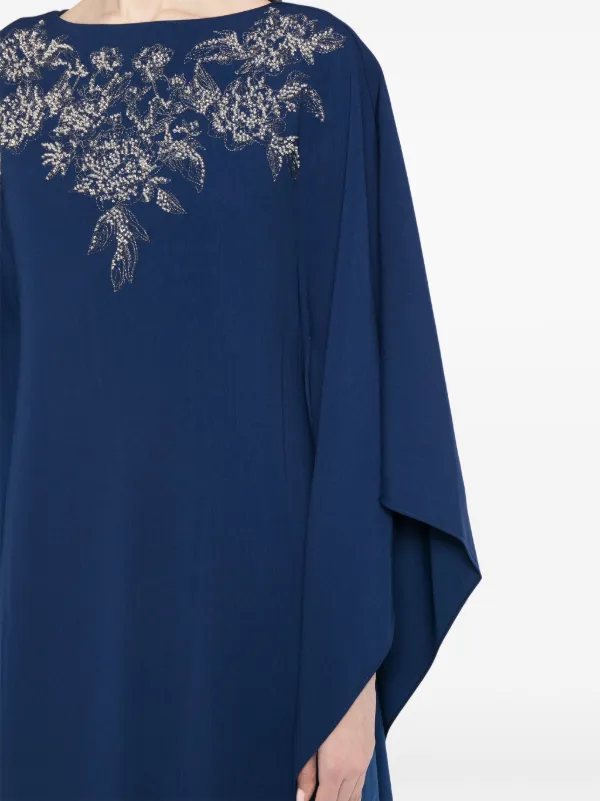 Marchesa notte blue embroidered dress best sale